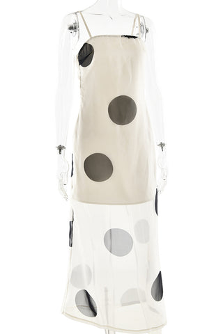Polka Dot Sheer Overlay Dress