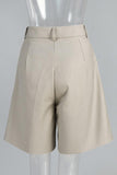 Pleated Wide-Leg Casual Shorts