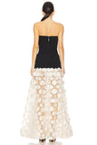 Strapless Evening Gown with Textured Skirt