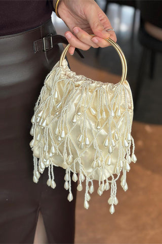 Elegant Beaded Handle Bag