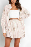 Striped Shirt and Short Set
