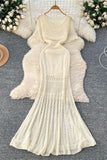 Open Knit Maxi Dress with Inner Slip