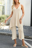 Sleeveless Asymmetric Pants Set