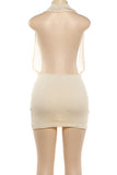Draped Halter Casual Dress