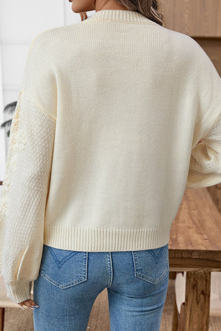 Floral Embellished Knit Sweater