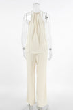 Drawstring Spaghetti Strap Pants Set