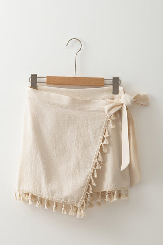 Tassel Wrap Mini Skirt