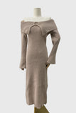 Off-Shoulder Ribbed Casual Dress