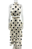 Halter Neck Polka Dot Skirt Set