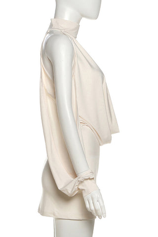 Draped Neck Evening Dress