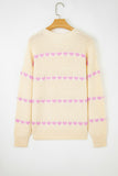 Heart Pattern Knit Sweater