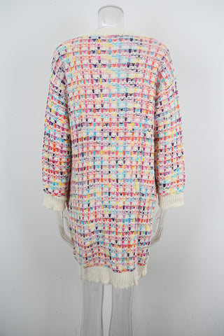 Open-Front Textured Cardigan