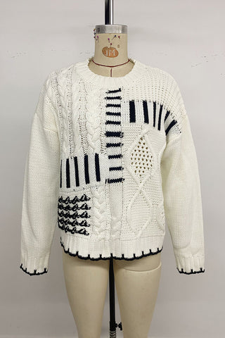 Geometric Pattern Knit Sweater