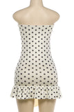 Strapless Polka Dot Casual Dress