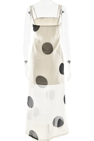 Polka Dot Sheer Overlay Dress