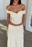 Off-Shoulder Tiered Skirt Set