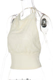 Halter Neck Textured Tank Top