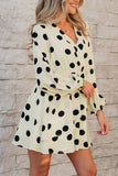 Polka Dot Puff Sleeve Midi Dress