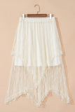 Asymmetric Mesh Midi Skirt