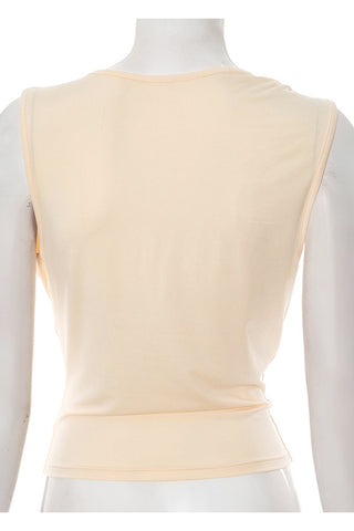Ruched Draped Tank Top with Shoulder Detail