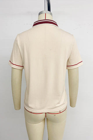 Striped Collar Polo T-Shirt