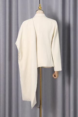 Draped Accent Blazer with Embellishments