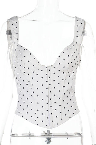 Polka Dot Bustier Tank Top