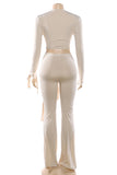 Elegant Tie-Front Pants Set