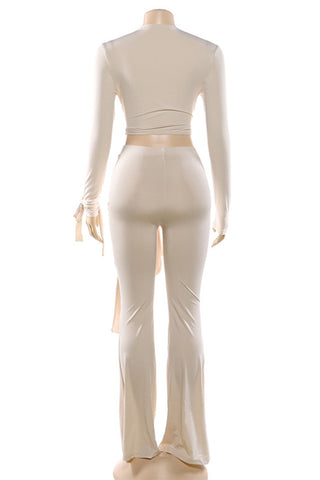 Elegant Tie-Front Pants Set