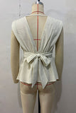 Sleeveless Wrap Peplum Top