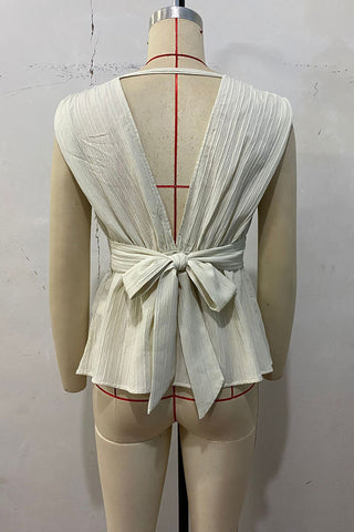 Sleeveless Wrap Peplum Top