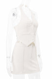 Chic Halter Vest and Skirt Set