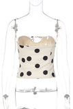 Polka Dot Strapless Tank Top