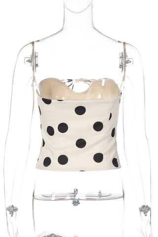 Polka Dot Strapless Tank Top