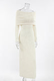 Off-Shoulder Ribbed Casual Dress