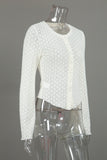 Button-Front Lace Blouse