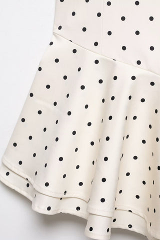 Polka Dot Peplum Casual Dress