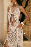 Crochet Halter Vacation Dress