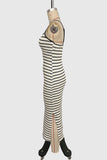 Striped Knit Midi Dress