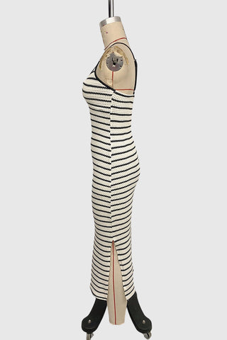 Striped Knit Midi Dress
