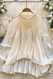 Elegant Layered Blouse with Ruffle Details