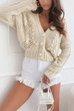 Button-Front Knit Cardigan