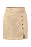 Button-Detail Mini Skirt