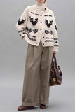 Button-Up Patterned Cardigan