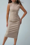 Sleek Sleeveless High-Neck Dress