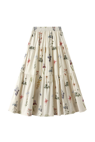 Tiered Floral Maxi Skirt