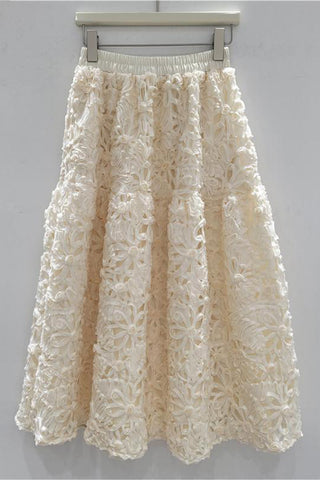 Textured Floral Skirt