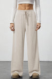Wide-Leg Drawstring Casual Pants