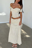 Off-Shoulder Tiered Skirt Set