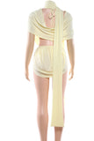 Draped Skirt Set with Halter Neck